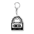 cioccomocaのねこらんどレコード・カセット【Black】 Acrylic Key Chain