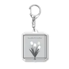 rilybiiのgrayish color × white × charcoal ×  tulip bouquet Acrylic Key Chain