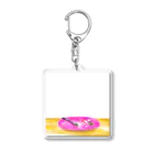 ムロイリコのチャリのケーキ完食の皿(色付きTシャツ用) Acrylic Key Chain