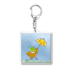 うさこのカモの風に飛ばされてるカモ Acrylic Key Chain