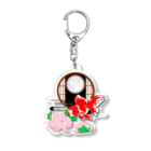 青蓮堂 -セイレンドウ-の牡丹にオランダ獅子頭 Acrylic Key Chain