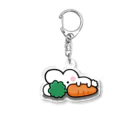 残業うさぎ🐰🌸の残業うさぎは「にんじん大好き」 Acrylic Key Chain