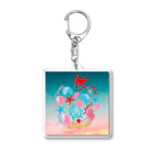 美•最上愛ショップの最上愛アンカリングピンクの空 Acrylic Key Chain