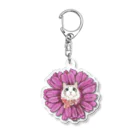 みきぞーん｜保護猫 ミッキー画伯と肉球とおともだちのkomugi gerbera Acrylic Key Chain