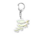 アングラースピリッツのブリの成長イラスト！ワカシ→イナダ→ワラサ→ブリ Acrylic Key Chain