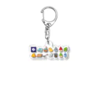 .SAUNA（ドットサウナ）のサウナアイテム集合（横） Acrylic Key Chain