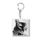 うみぶどうのソマリ猫パスカル　モノトーン Acrylic Key Chain