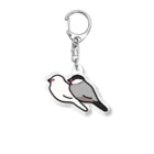 Oshiboriの白文鳥と桜文鳥 Acrylic Key Chain