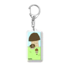 ほっこりのきのこの家族(ネーム記入位置あり) Acrylic Key Chain