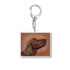 【CPPAS】Custom Pet Portrait Art Studioのアイリッシュセッタードッグ - レンガブロック背景 Acrylic Key Chain