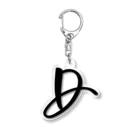 Danae Lettering Merch StoreのD　イニシャルシリーズ〈BK〉 Acrylic Key Chain