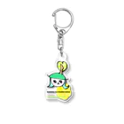 涙がにじむネコのさよならハローちゃん Acrylic Key Chain