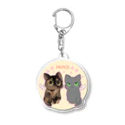 ねこほうチャンネル公式グッズのハムモモ平和チームイラストグッズ Acrylic Key Chain