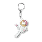 NORIMA.のねこシリーズ　ねこドーナツ 白猫オッドアイ  Acrylic Key Chain