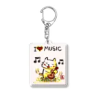 KIYOKA88WONDERLANDのウクレレねこちゃん （ギターねこちゃん）ukulele kitty guitar kitty Acrylic Key Chain