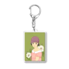 四月研究所 SUZURI店の大正浪漫ヲトメ図画ー桃色 Acrylic Key Chain