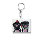 M_pugのくろぱぐ❤️ふたご Acrylic Key Chain