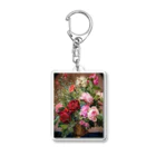 花名画アートグッズのルイ・マリー・ド・シュライバー《薔薇のある静物》 Acrylic Key Chain