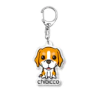 KAORIN’s TV 【ちびっこ】のスマイルビーグル chibicco (黒文字) Acrylic Key Chain