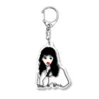 chr＊シンプルイラストのパーマノオンナノコ Acrylic Key Chain