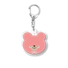 みけねこのしっぽのステッチくまさんピンク Acrylic Key Chain