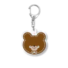 みけねこのしっぽのステッチくまさんブラウン Acrylic Key Chain