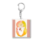 くまきち＠kyonyamamotoの猫天使シリーズ「ハイビスカス」 Acrylic Key Chain