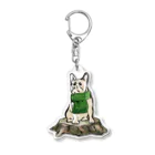 犬グッズの店しえるぶるーのマフラー犬　フレンチブルドッグ　クリーム Acrylic Key Chain