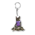 犬グッズの店しえるぶるーのマフラー犬　フレンチブルドッグ　ブリンドル Acrylic Key Chain