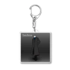 とうふスタイル（TofuStyle）の黒コートのとうふ男 Acrylic Key Chain