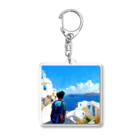 midjourney_travelerのサントリーニ島 Acrylic Key Chain