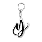 Danae Lettering Merch StoreのY　イニシャルシリーズ〈BK〉 Acrylic Key Chain