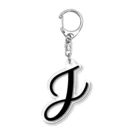 Danae Lettering Merch StoreのJ　イニシャルシリーズ〈BK〉 Acrylic Key Chain