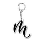 Danae Lettering Merch StoreのM　イニシャルシリーズ〈BK〉 Acrylic Key Chain