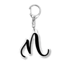 Danae Lettering Merch StoreのN　イニシャルシリーズ〈BK〉 Acrylic Key Chain