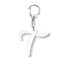 Danae Lettering Merch StoreのT　イニシャルシリーズ〈WH〉 Acrylic Key Chain