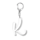 Danae Lettering Merch StoreのK　イニシャルシリーズ〈WH〉 Acrylic Key Chain