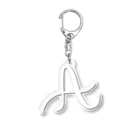 Danae Lettering Merch StoreのA　イニシャルシリーズ〈WH〉 Acrylic Key Chain