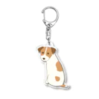 ゆいたっく／犬イラストの振り向くジャックラッセルテリア Acrylic Key Chain