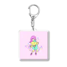 第５チャクラの♡ねこDANCE♡ Acrylic Key Chain