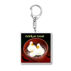 callduck_peichan2の餅ペヤング　鳥rick or 鳥eat Acrylic Key Chain