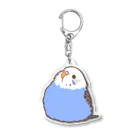 one-naacoの丸いもふ鳥。(セキセイインコ (ノーマル(バイオレットブルー)) Acrylic Key Chain