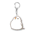 one-naacoの丸いもふ鳥。(セキセイインコ (アルビノ)) Acrylic Key Chain