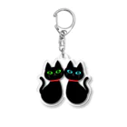 ねむ吉屋の双子の黒猫 Acrylic Key Chain