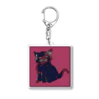 XVOs Garmentsの黒猫 Acrylic Key Chain