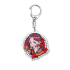 Kitakatsuの赤チェックなキラキラガール！ Acrylic Key Chain