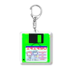 ファンシーショップ「エモエモ」のエモエモフロッピー緑 Acrylic Key Chain