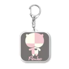 chienuHoppeStoreのぺんこ（PINK/IVORY) Acrylic Key Chain