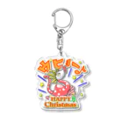 高橋マイルの怪獣ショップ563 SUZURI店のスタンプ怪獣 ウヒョー (クリスマスカラーver.) Acrylic Key Chain