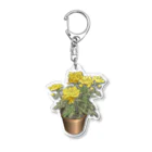 植物の絵師「洋子」の店の鉢植えの菊 Acrylic Key Chain